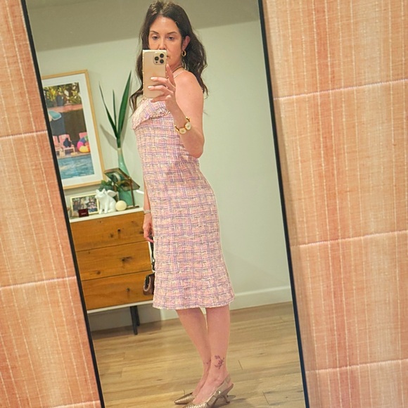 CHANEL 2005P Pink & Purple Fantasy Tweed Sundress.  Sz FR 36 / US 0-2